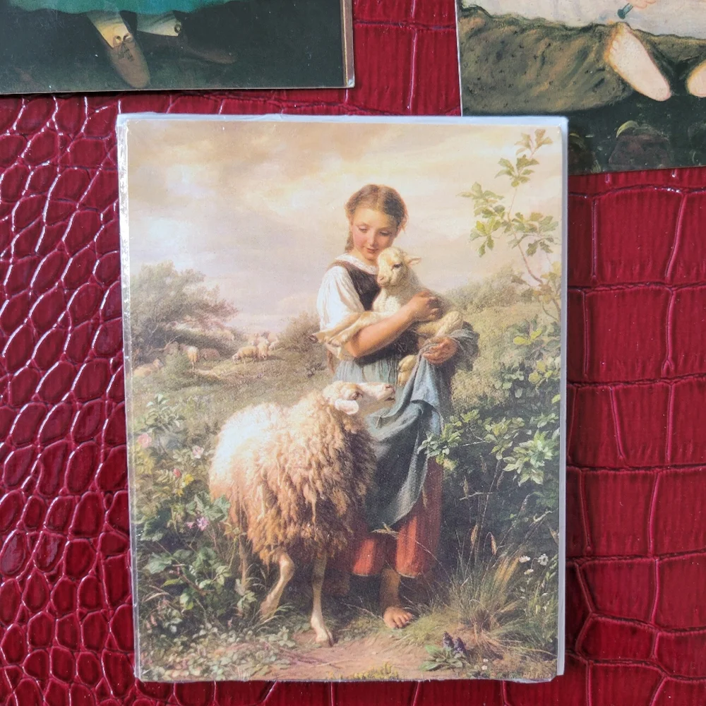 Stationary Trio ~ Frame-worthy Vintage Images ~ 2 Postcards ~ NWT Notecards